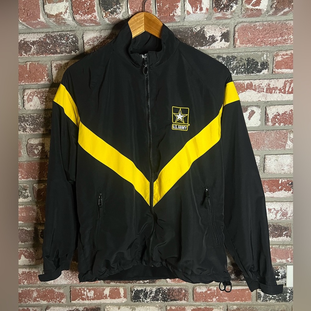 U.S. Army Official Womens/Female Medium Black and Yellow Windbreaker